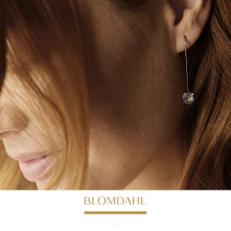 Blomdahl minđuše Straight Pendant Bezel Crni Dijamant - hipoalergeni nakit od prirodnog titanijuma