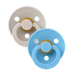 BIBS Colour set od dve cucle od prirodnog kaučuka u boji Mushroom Breeze bež neutralna bledoplava Veličina 6+meseci 120462