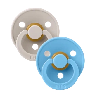 BIBS Colour set od dve cucle od prirodnog kaučuka u boji Mushroom Breeze bež neutralna bledoplava Veličina 6+meseci 120462