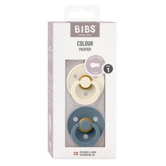 BIBS Colour cucle od prirodne gume u pakovanju od 2 komada, boja slonova kost i petrol plava