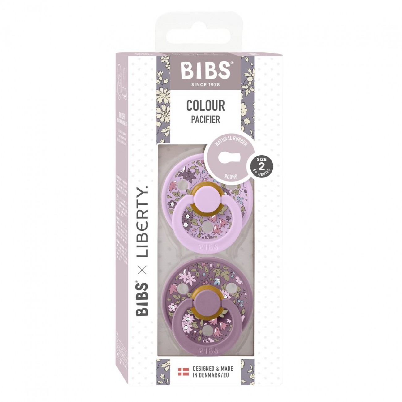 BIBS x Liberty cucle od prirodnog kaučuka u pakovanju od 2 komada, Violet Sky Mix cvetni dizajn