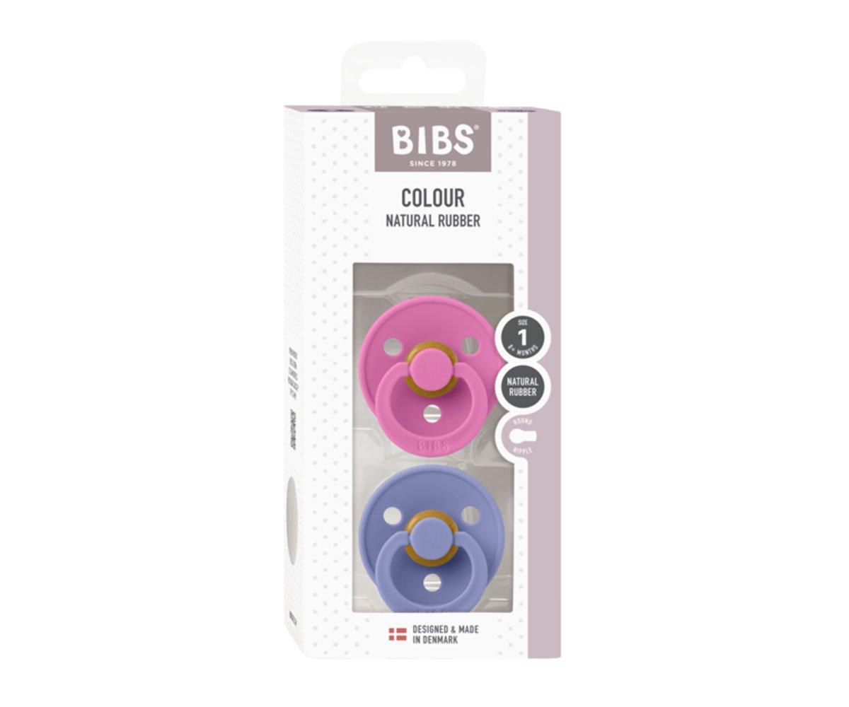 BIBS Colour Cucle 0-6m Bubblegum Peri 110452 BIBS Colour cucle od prirodnog kaučuka u pakovanju od 2 komada, boje Bubblegum i Peri