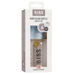 BIBS staklena flašica za bebe od 110 ml sa kaučuk cuclom u svetloplavoj boji Baby Blue