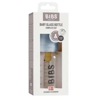 BIBS staklena flašica za bebe od 110 ml sa kaučuk cuclom u svetloplavoj boji Baby Blue