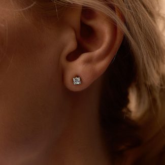 Blomdahl minđuše Tiffany Edge CZ Aquamarine plave - hipoalergeni nakit od prirodnog titanijuma