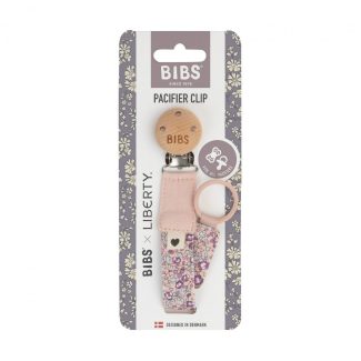 BIBS Liberty lančić i vezica za dudu od organskog pamuka u Eloise Blush cvetnom dezenu sa drvenom klipsom
